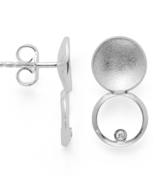 44780 – 925/- Earrings sandblasted/shiny, br 0.02ct