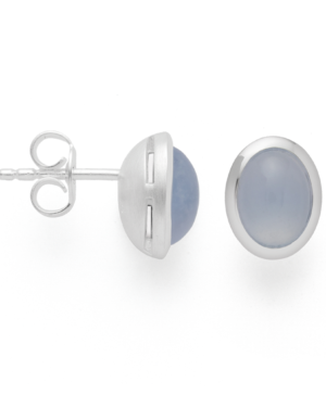 45021 – 925/- Earrings, rho. matte/shiny, chalcedony 2.39 ct