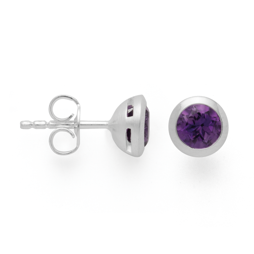 45050 – 925/- Earrings matte/shiny, amethyst 1.24ct