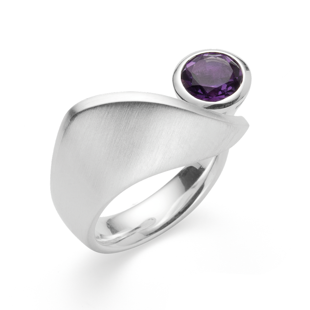4506058 – 925/- Ring matt/glossy, amethyst 1.20 ct