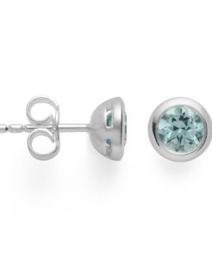 45081 – 925/- earring, rho. matte/shiny, blue topaz 1.02ct