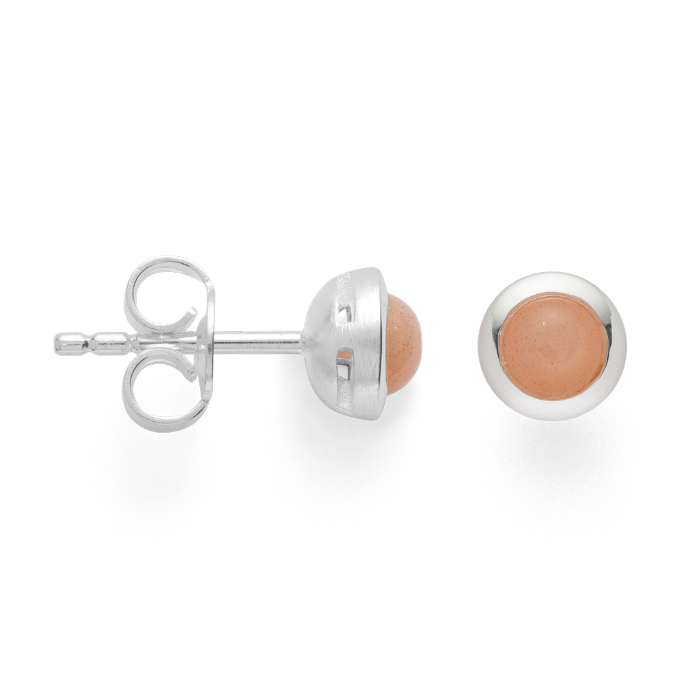 45111 – 925/- Earrings, rho. matte/shiny, moonstone 1.19ct