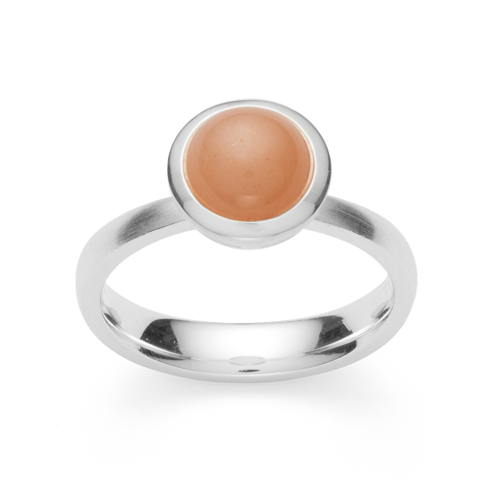 4512156 – 925/- ring, rho. matte/shiny, moonstone blush 1.85ct