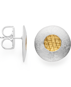 45180 – 925/- Earrings, partly gold, brushed