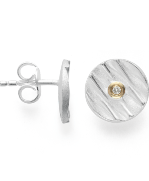 45290 – 925/- Earrings, fg, textured/shiny, br 0.02ct
