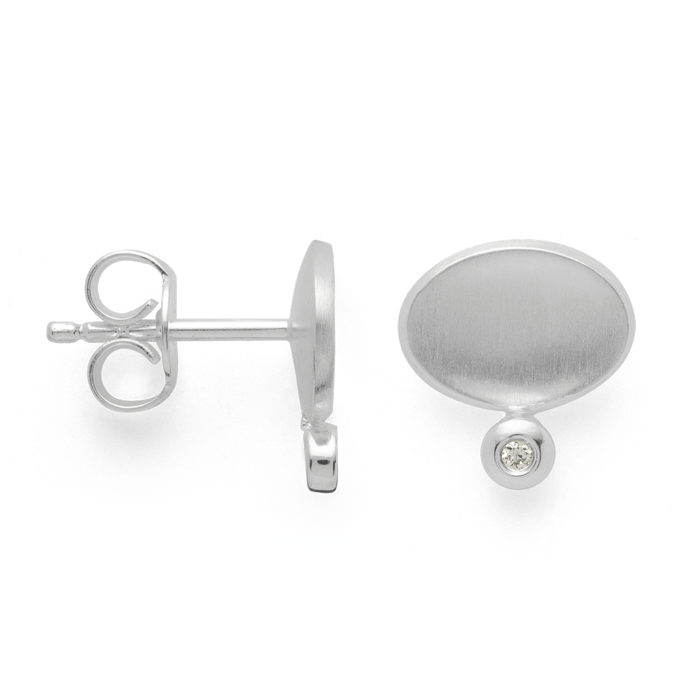 45320 – 925/- earrings matte/polished, br 0.02ct W-SI