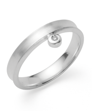 4533156 – 925/- Ring, matte rho., brilliant 0.015ct W-SI