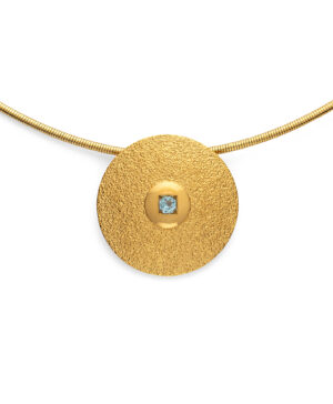 45340 – 925/- Pendant, fg, textured/shiny, blue topaz