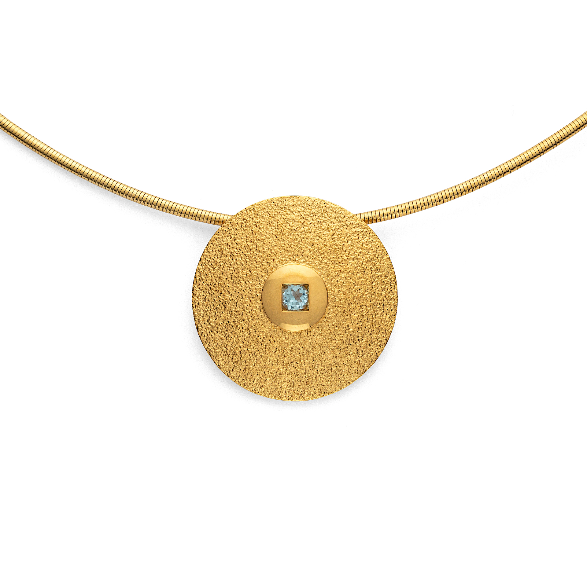45340 – 925/- Pendant, fg, textured/shiny, blue topaz