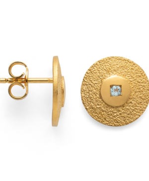 45350 – 925/- Earrings, fg, textured/shiny, blue topaz
