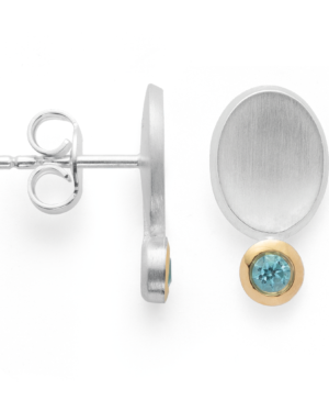 45360 – 925/- Earrings, matte/shiny, blue topaz 0.16ct