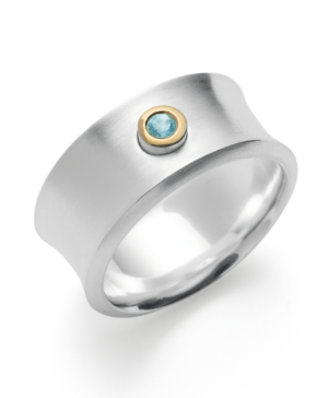 4538154 – 925/- Ring, fg, rho. matt/glossy, blue topaz 0.08