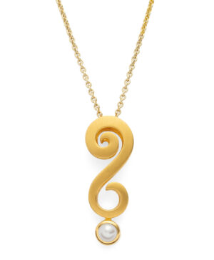 45400 – 925/- Pendant, matte/shiny color, cultured pearl 0.48