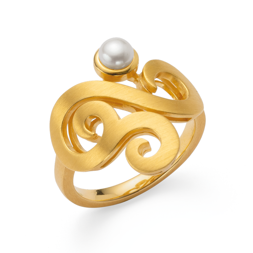 4541058 – 925/- Ring, matte/shiny color, white cultured pearl 0.48ct