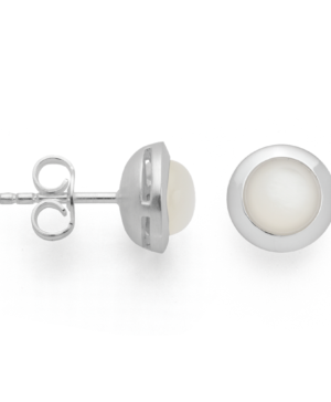 45930 – 925/- Earrings shiny, white moonstone 1.63ct
