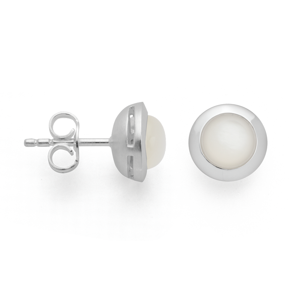 45930 – 925/- Earrings shiny, white moonstone 1.63ct