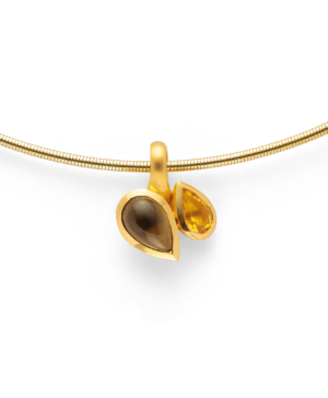 45950 – 925/- Pendant, matte/shiny color RQ 0.84ct, citrine 0.38
