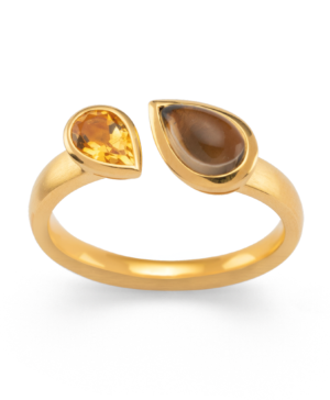 4598054 – 925/- Ring, matte/gloss fg, RQ 0.87 ct, citrine 0.41