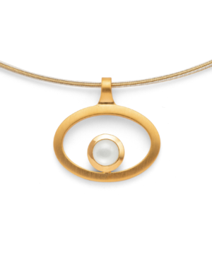 46010 – 925/- Pendant, matte/shiny fg, white moonstone 0.55ct