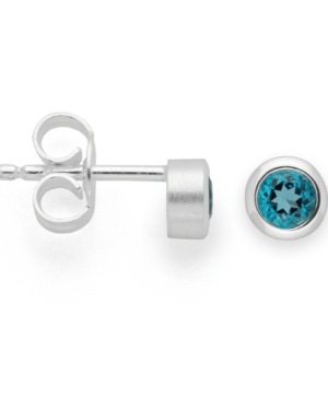 46040 – 925/- Earrings matte/polished, blue topaz 0.28ct
