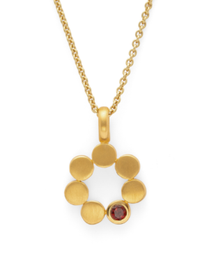 46060 – 925/- Pendant, matte/shiny color, Garnet 0.15ct