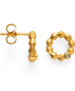 46130 – 925/- Earrings, matte, br 0.02ct W-SI