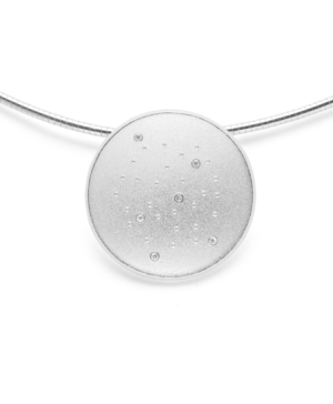 46151 – 925/- Pendant, rho. sandblasted, dia.0.03ct W-SI