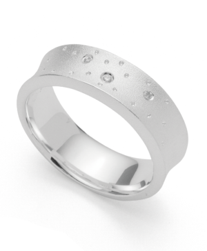 4617160 – 925/- ring, rho. sandblasted br 0.02ct W-SI