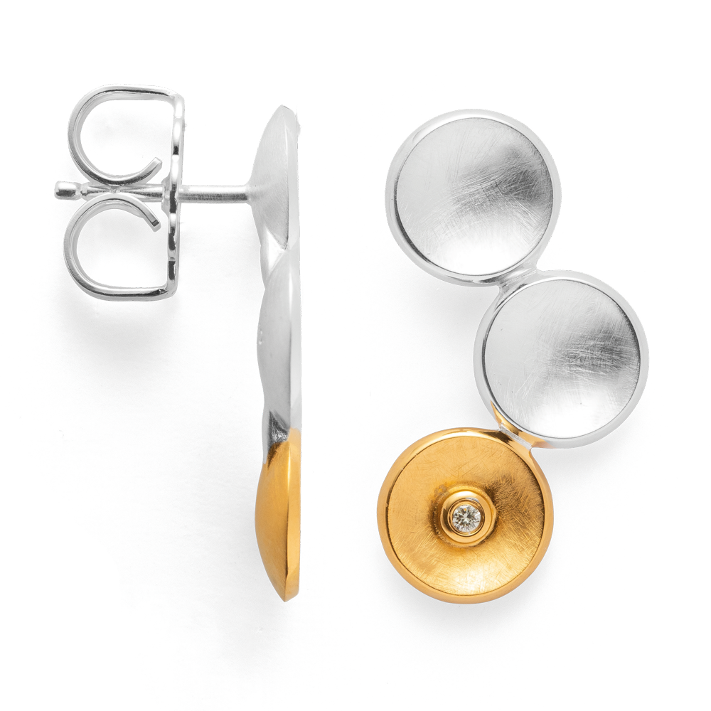 46211 – 925/- earring, partly fg, rho. matt/shiny 0.02
