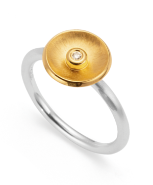 4622052 – 925/- Ring, partly cf. brushed/shiny, 0.02ct