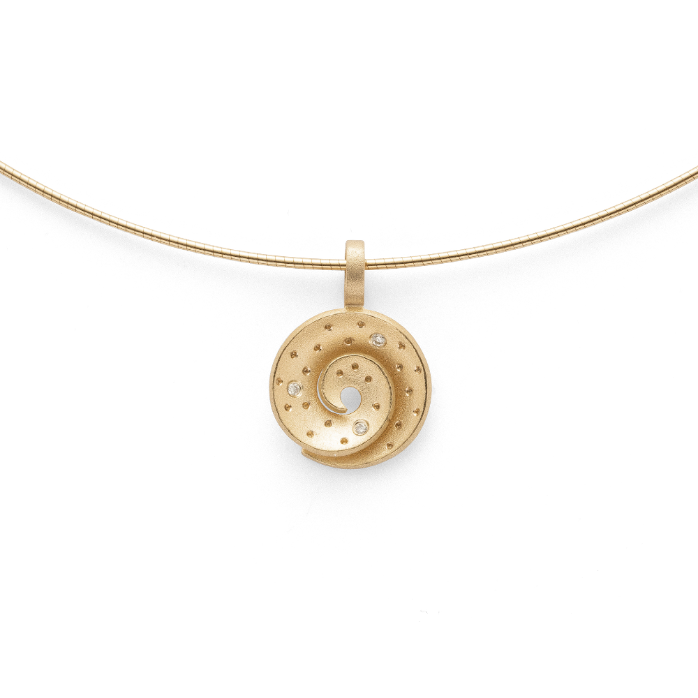 46345 – 750/- Pendant matte br 0.015ct W-SI