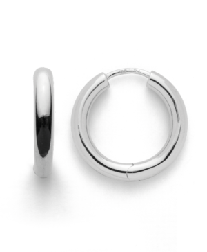 46611 925/- hoop earrings, rhodium plated