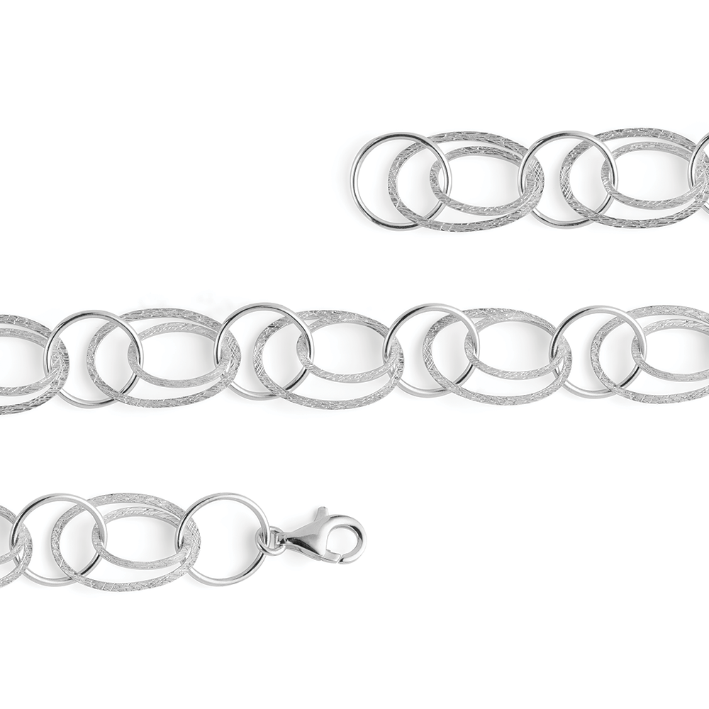 46810 – 925/- bracelet, brushed/shiny, 19cm