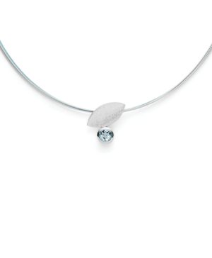 46841 – 925/- pendant, rhd, matte, blue topaz 1.02ct