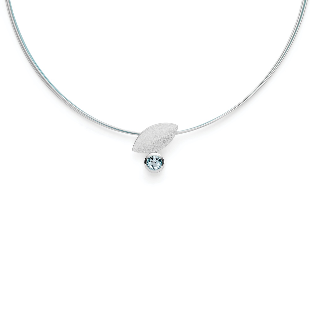 46841 – 925/- pendant, rhd, matte, blue topaz 1.02ct