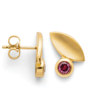 46870 – 925/- earrings, fg., matte, rhodolite 0.40ct