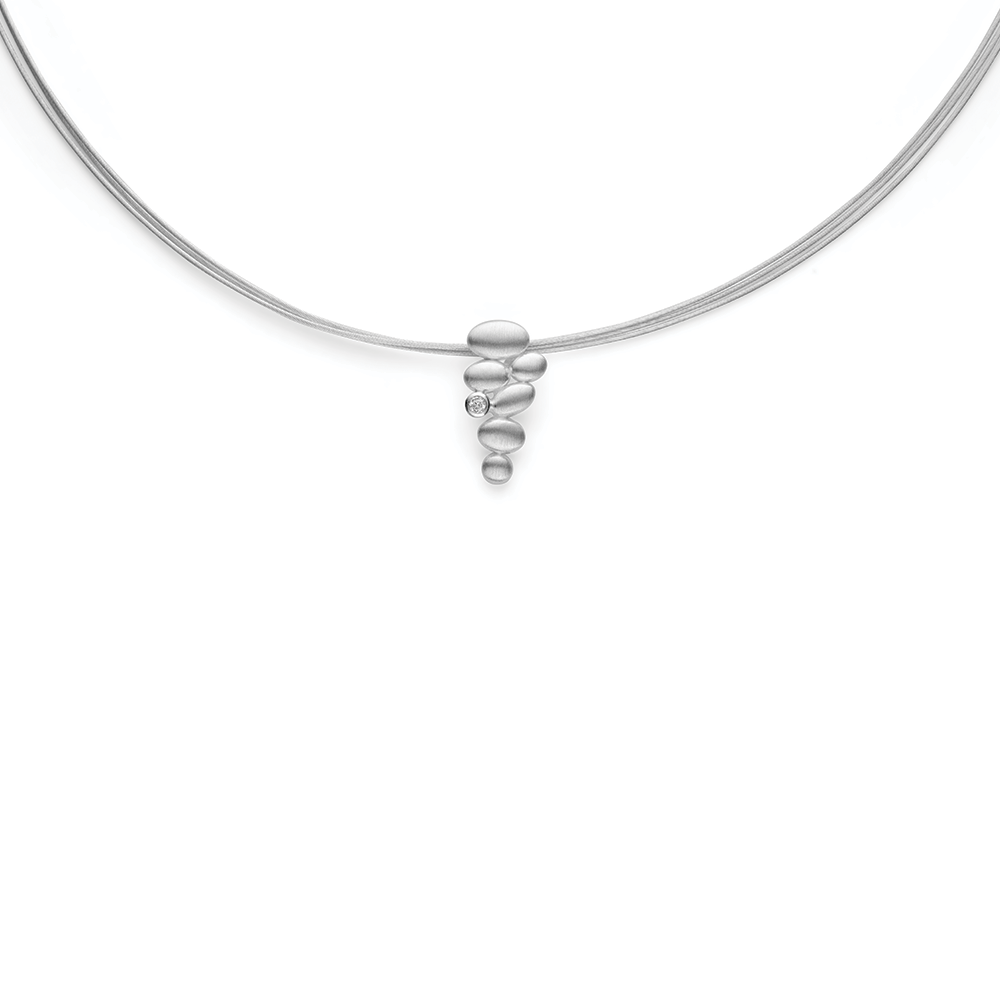 46881 – 925/- pendant, rhd, matte, dia. 0.02ct W-SI