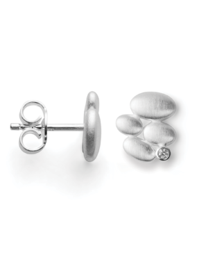 46891 – 925/- earrings, rhd, matte, dia. 0.02ct W-SI
