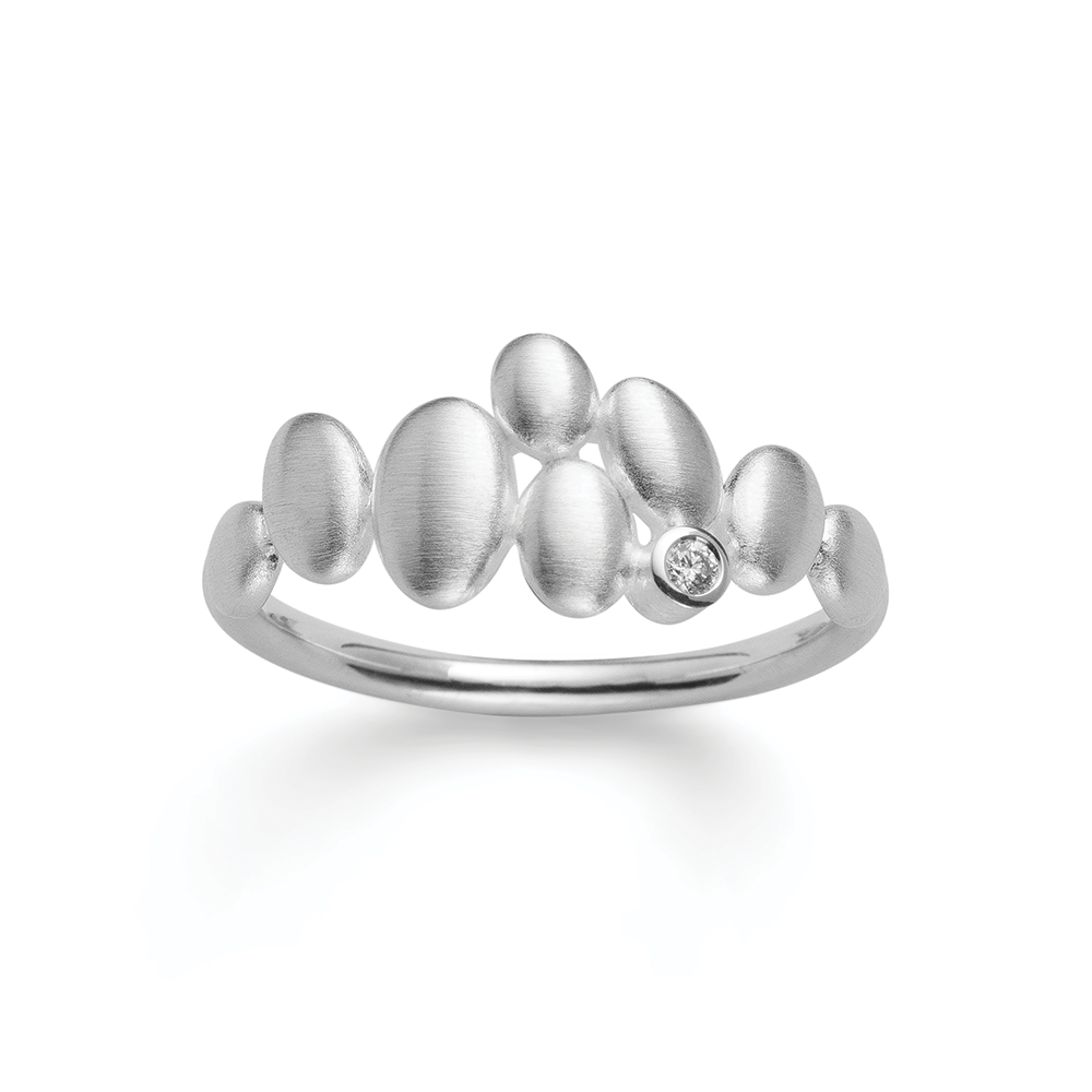 4690156 – 925/- ring, rhd, mat, dia. 0.02ct W-SI