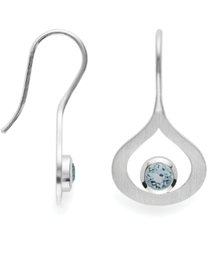 47141 – 925/- earrings, matte, blue topaz 0.64ct