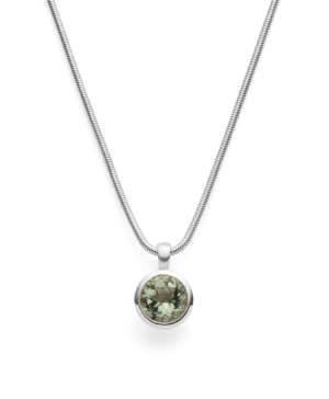 47230 – 925/- pendant, matt/pol., amethyst green 3.1ct