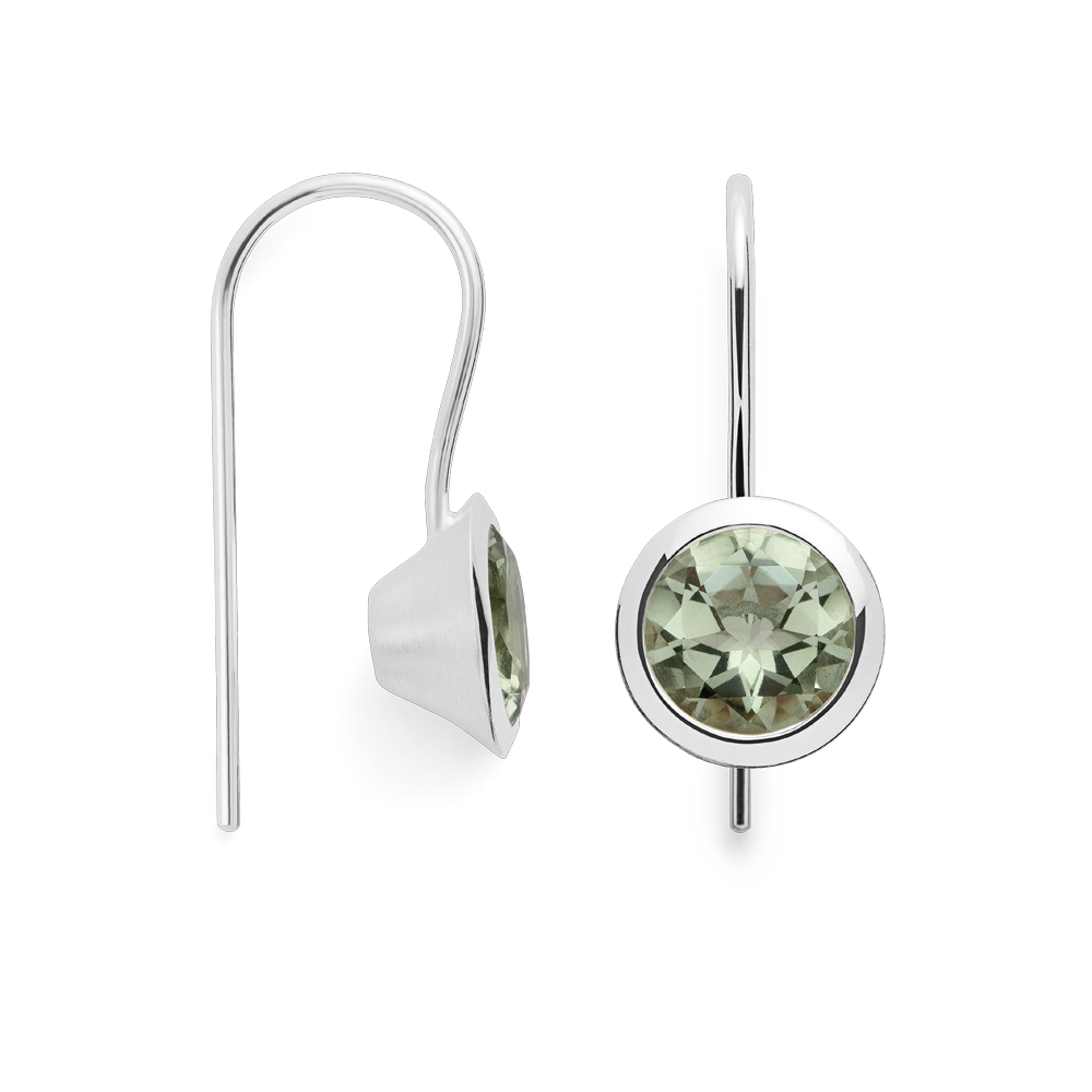 47240 – 925/- earring, matt/pol., amethyst green 3.1ct
