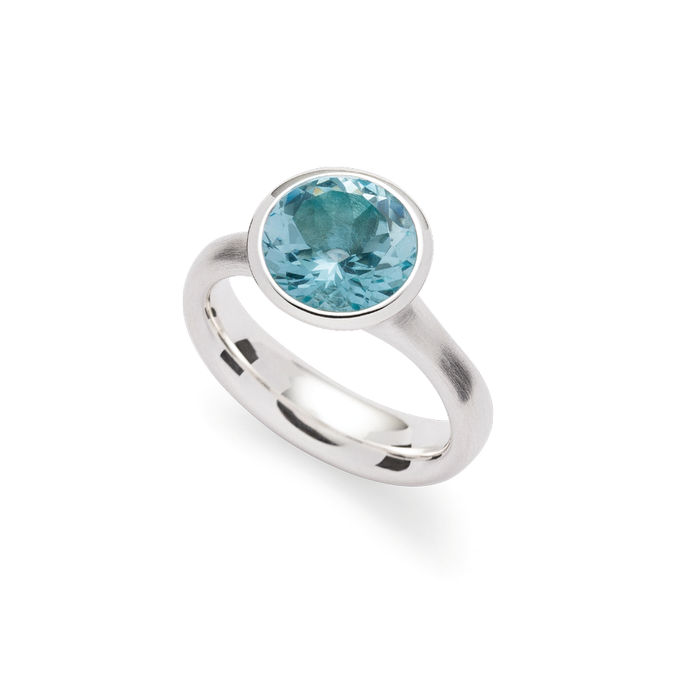 4728160 – 925/- ring, rh.-pl., mat/pol., blue topaz 4.43ct