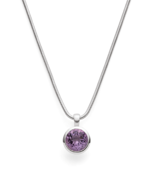 47291 – 925/- pendant, rhd, matt/pol., amethyst 3.1ct