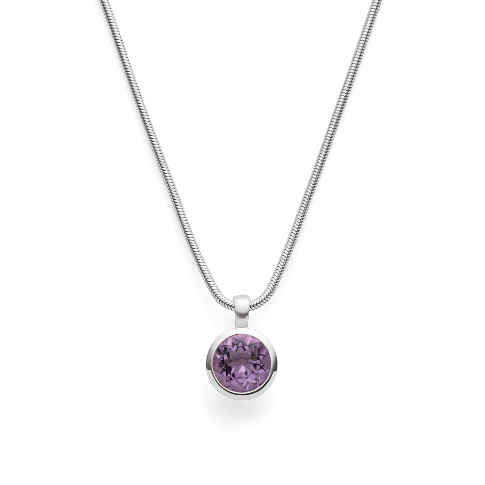 47290 – 925/- pendant, matte/shiny, amethyst 3.1ct