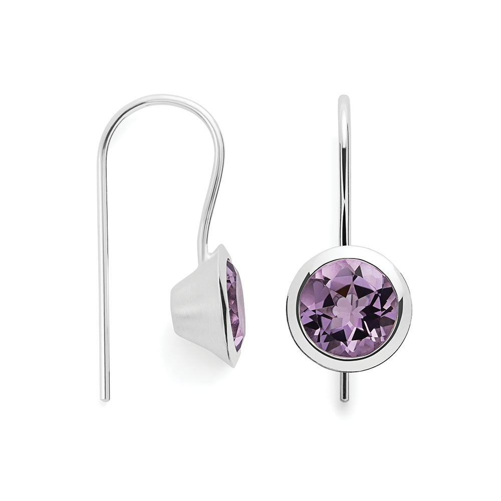 47300 – 925/- earrings, shiny, amethyst 3.3ct