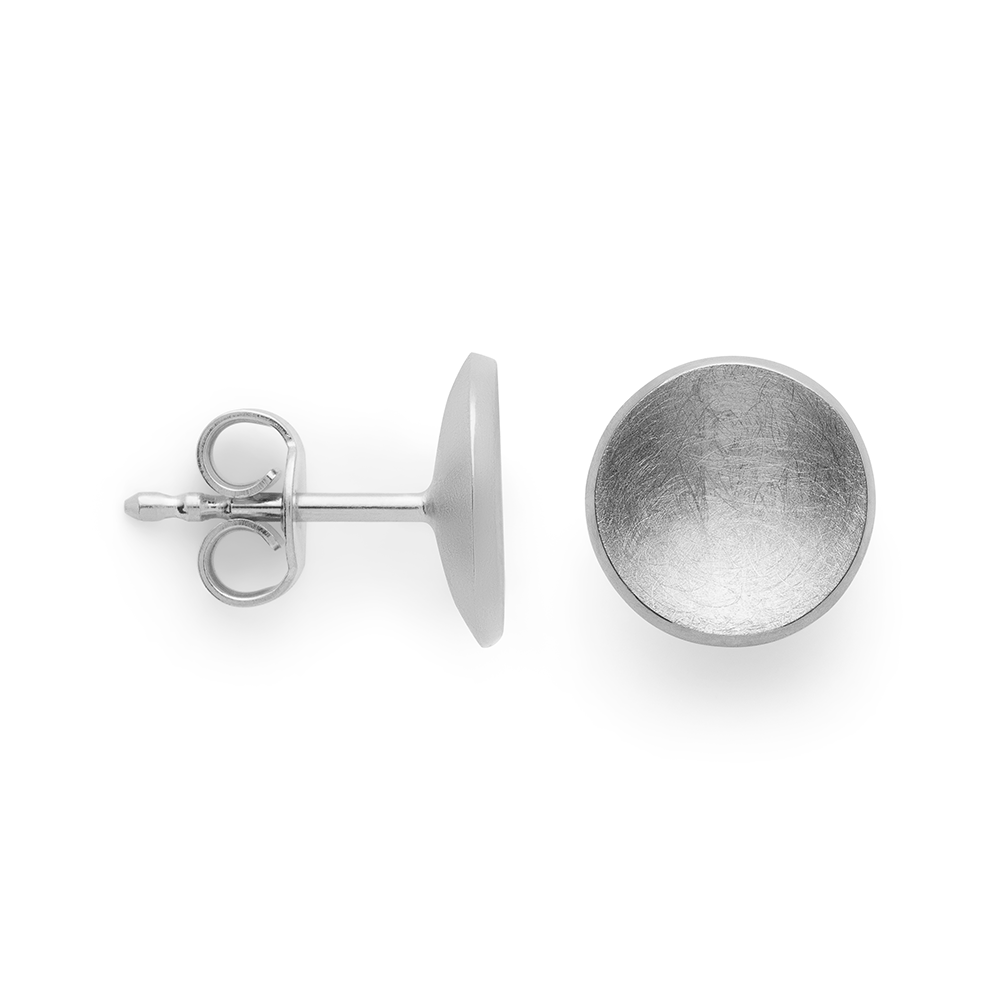 47540 – 925/- earrings, brushed/shiny, 8mm