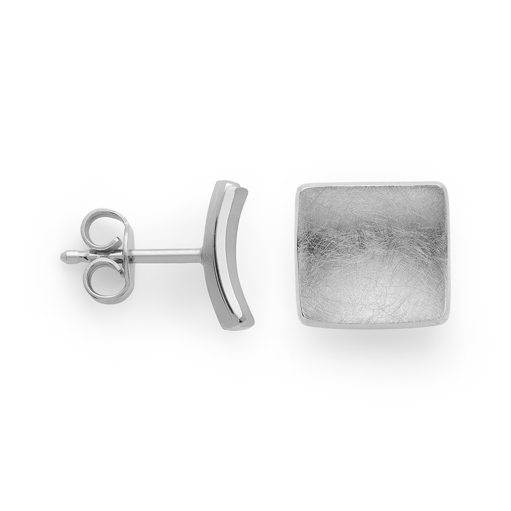 47621 – 925/- earrings, rh.-pl., brushed,/pol., 8mm