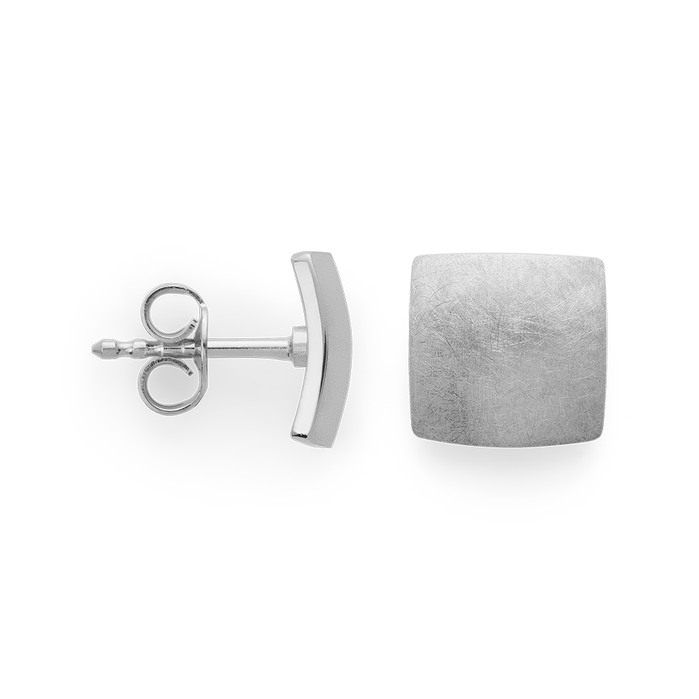 47740 – 925/- earrings, brushed/shiny, 10mm