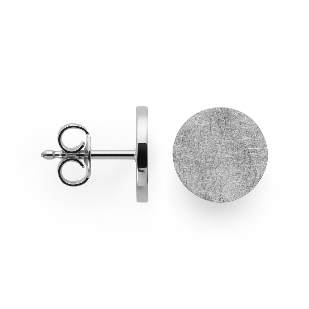 47781 – 925/- earrings, rh.-pl., brushed,/pol., 8mm